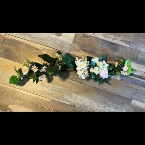 Pink Rose Floral Swag With Small White and Pink Flowers